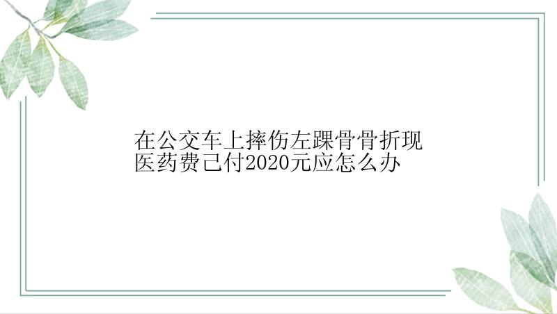 在公交车上摔伤左踝骨骨折现医药费己付2020元应怎么办