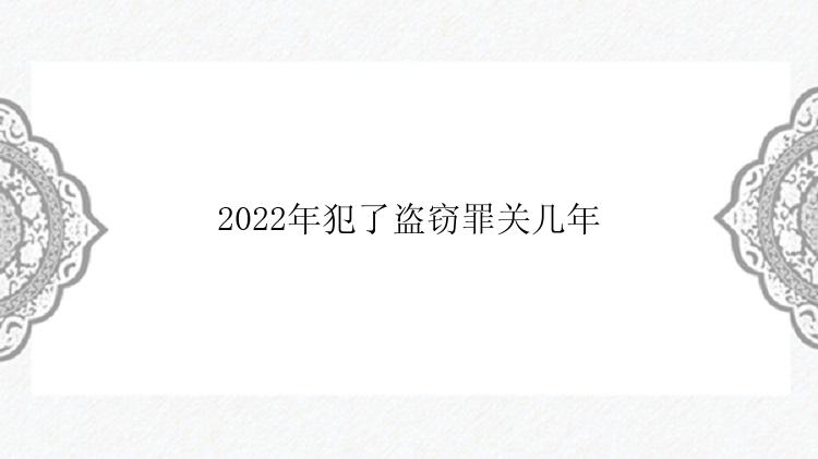 2022年犯了盗窃罪关几年