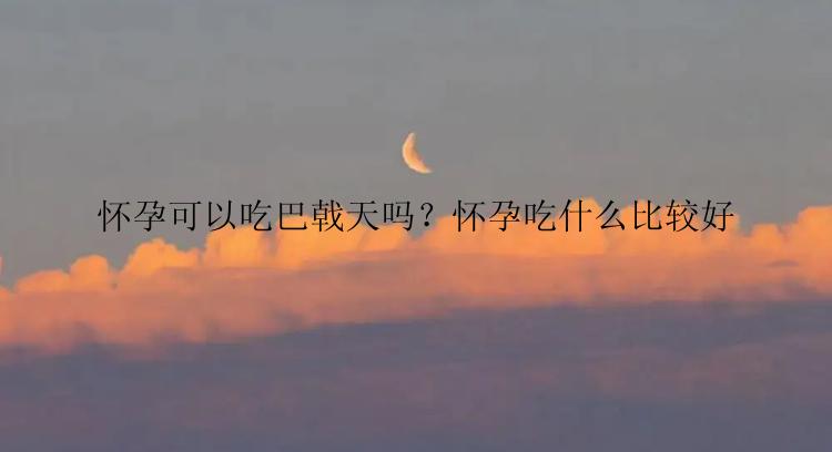 怀孕可以吃巴戟天吗？怀孕吃什么比较好