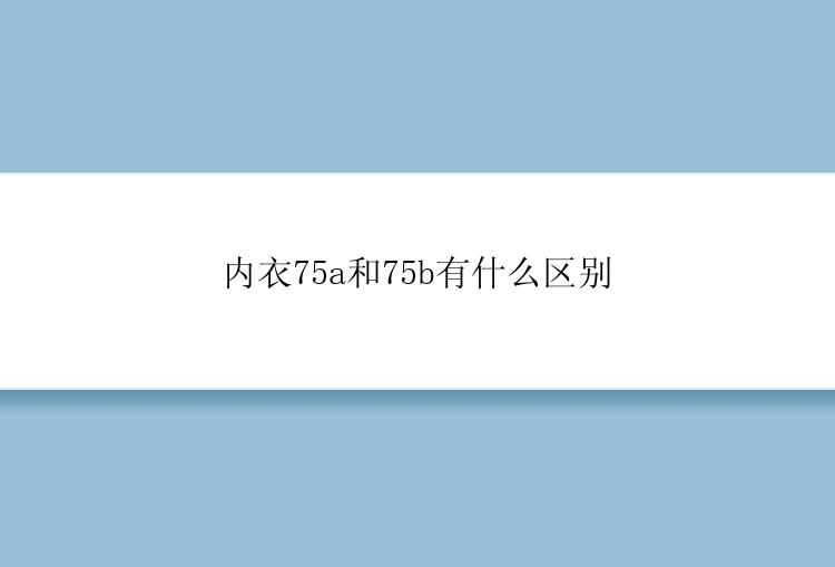 内衣75a和75b有什么区别