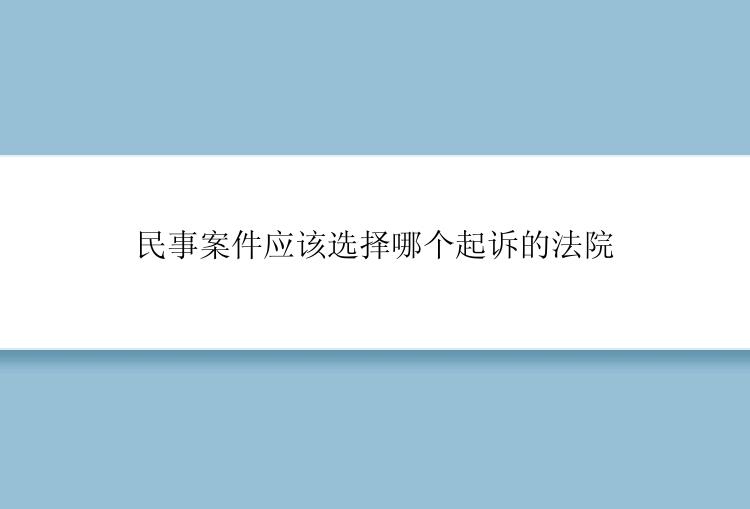 民事案件应该选择哪个起诉的法院