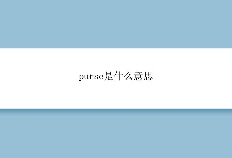 purse是什么意思