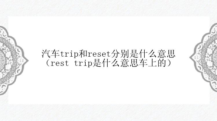 汽车trip和reset分别是什么意思（rest trip是什么意思车上的）