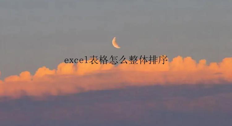 excel表格怎么整体排序