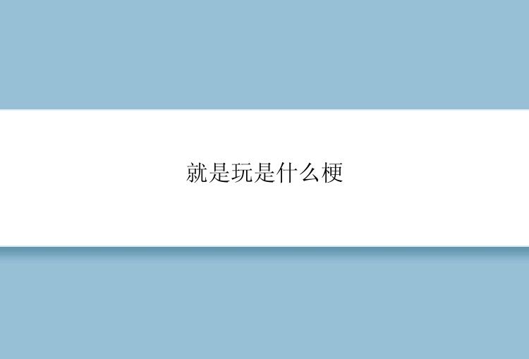 就是玩是什么梗