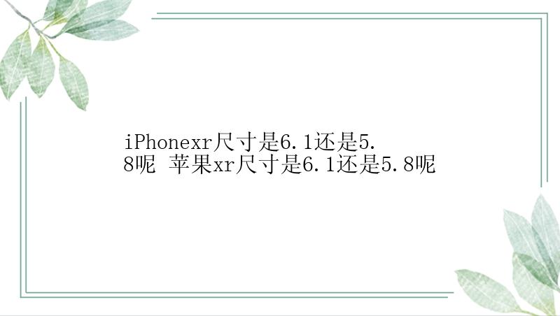 iPhonexr尺寸是6.1还是5.8呢 苹果xr尺寸是6.1还是5.8呢