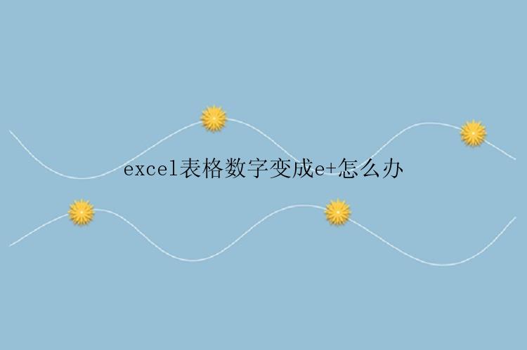 excel表格数字变成e+怎么办