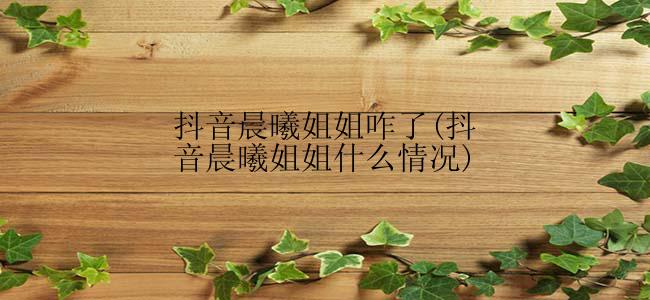 抖音晨曦姐姐咋了(抖音晨曦姐姐什么情况)