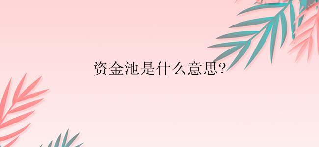 资金池是什么意思?