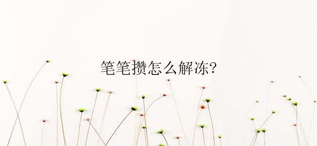 笔笔攒怎么解冻?