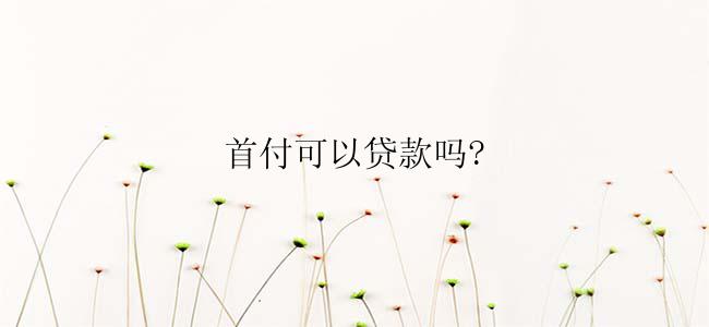 首付可以贷款吗?