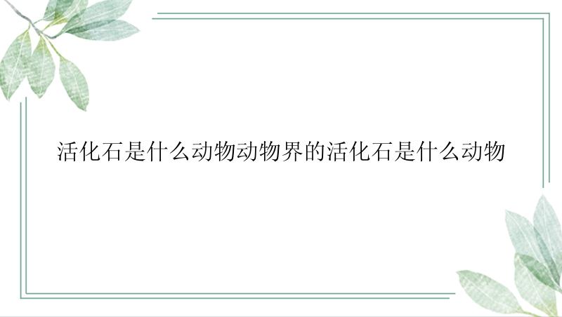 活化石是什么动物动物界的活化石是什么动物