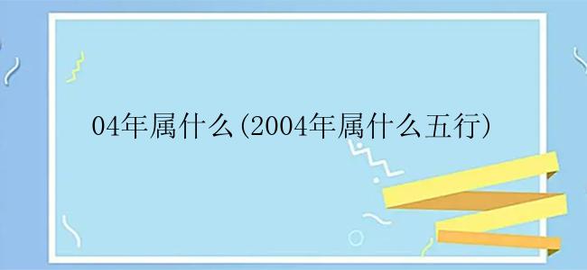 04年属什么(2004年属什么五行)