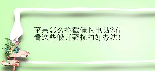 苹果怎么拦截催收电话?看看这些躲开骚扰的好办法!