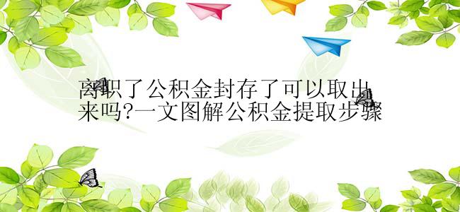 离职了公积金封存了可以取出来吗?一文图解公积金提取步骤