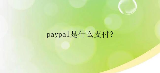 paypal是什么支付?