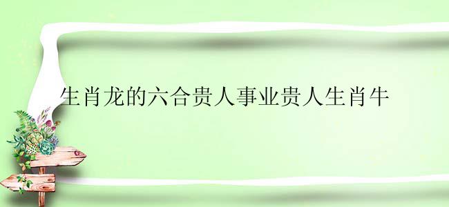 生肖龙的六合贵人事业贵人生肖牛