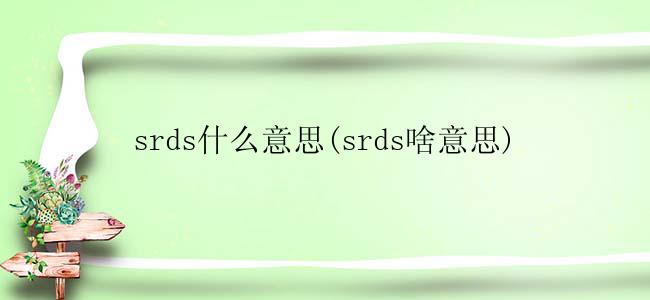 srds什么意思(srds啥意思)