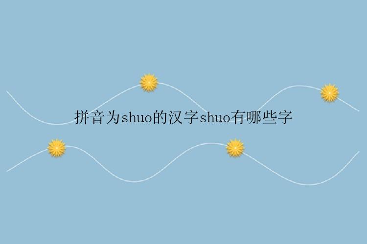 拼音为shuo的汉字shuo有哪些字