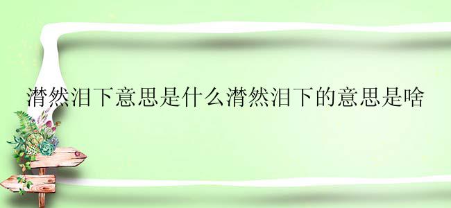 潸然泪下意思是什么潸然泪下的意思是啥