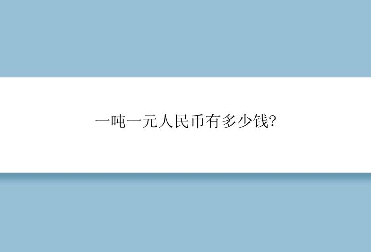 一吨一元人民币有多少钱?