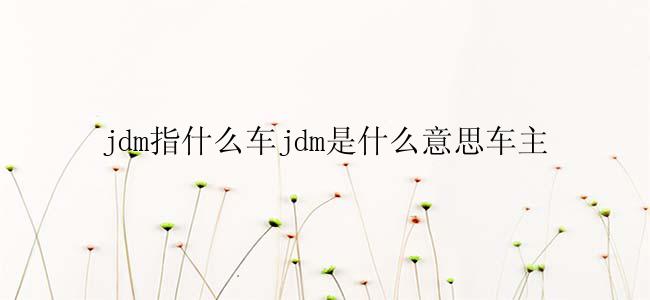 jdm指什么车jdm是什么意思车主