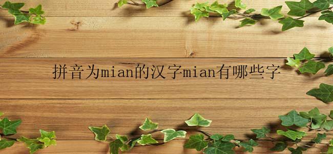 拼音为mian的汉字mian有哪些字