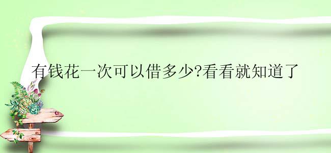 有钱花一次可以借多少?看看就知道了