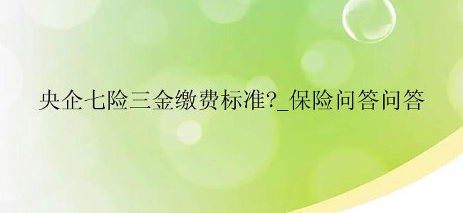 央企七险三金缴费标准?_保险问答问答