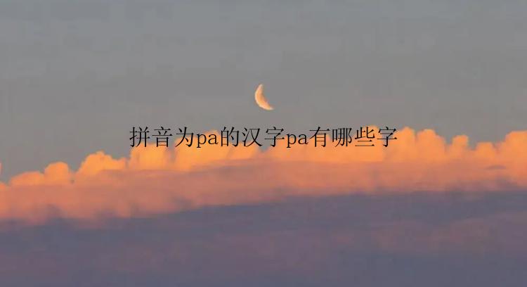 拼音为pa的汉字pa有哪些字