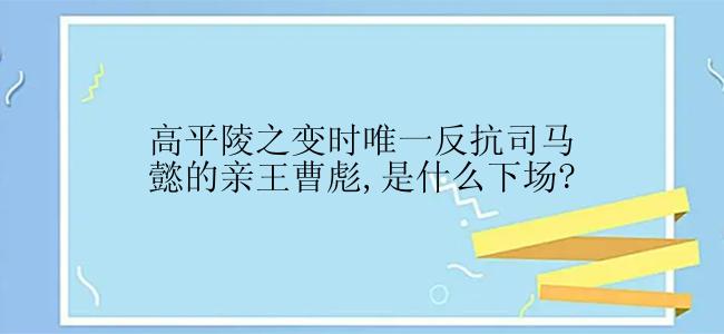 高平陵之变时唯一反抗司马懿的亲王曹彪,是什么下场?