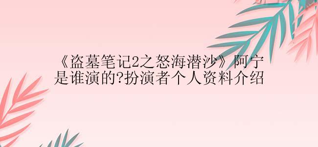 《盗墓笔记2之怒海潜沙》阿宁是谁演的?扮演者个人资料介绍