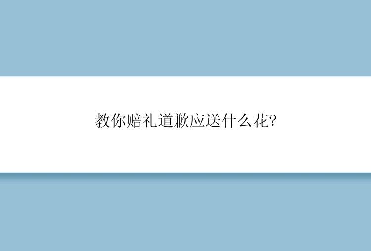 教你赔礼道歉应送什么花?