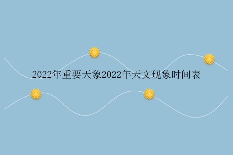 2022年重要天象2022年天文现象时间表