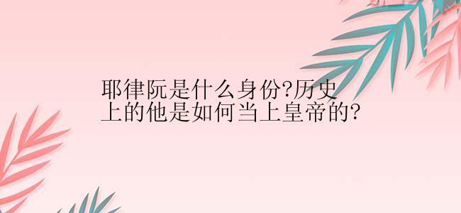 耶律阮是什么身份?历史上的他是如何当上皇帝的?