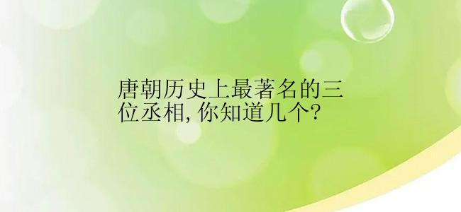 唐朝历史上最著名的三位丞相,你知道几个?