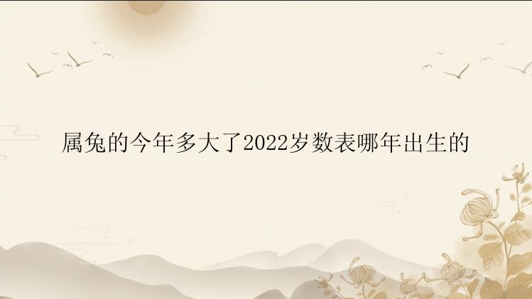 属兔的今年多大了2022岁数表哪年出生的