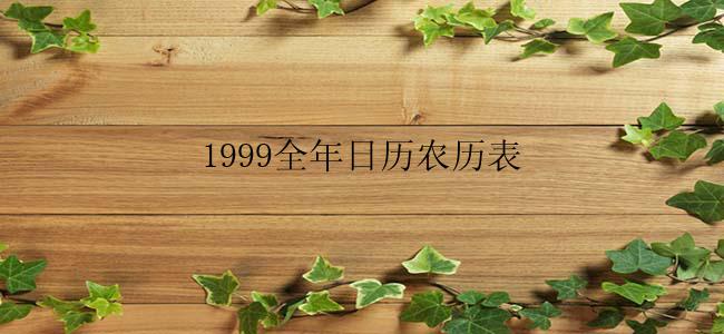 1999全年日历农历表