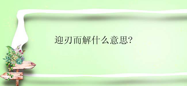 迎刃而解什么意思?