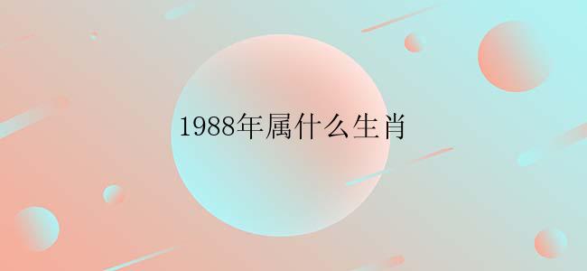 1988年属什么生肖