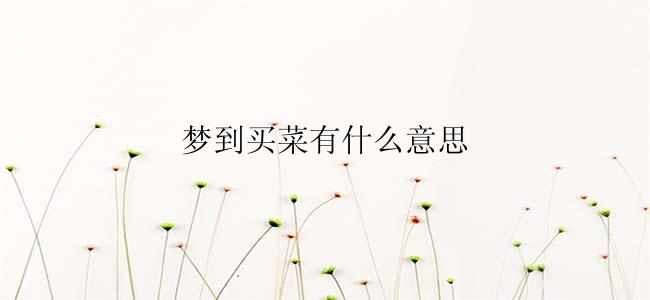 梦到买菜有什么意思