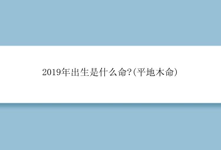 2019年出生是什么命?(平地木命)