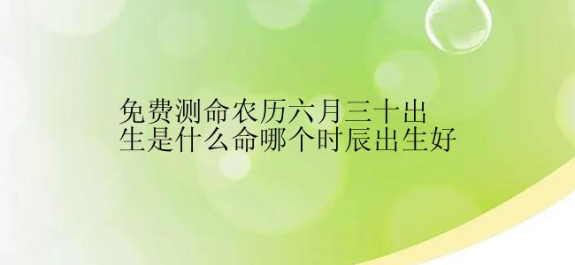 免费测命农历六月三十出生是什么命哪个时辰出生好