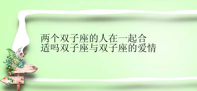 两个双子座的人在一起合适吗双子座与双子座的爱情