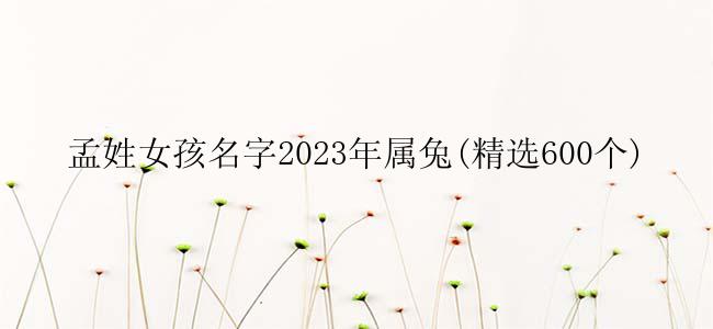 孟姓女孩名字2023年属兔(精选600个)