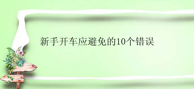 新手开车应避免的10个错误