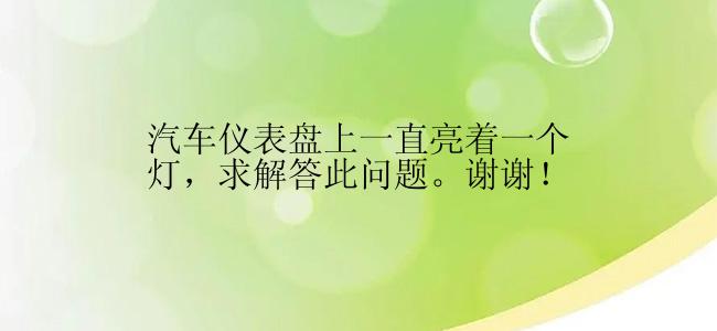 汽车仪表盘上一直亮着一个灯，求解答此问题。谢谢！