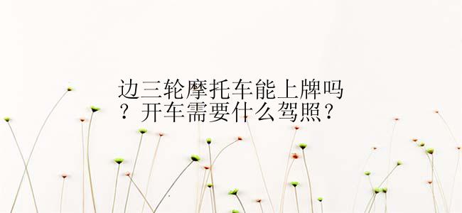 边三轮摩托车能上牌吗？开车需要什么驾照？