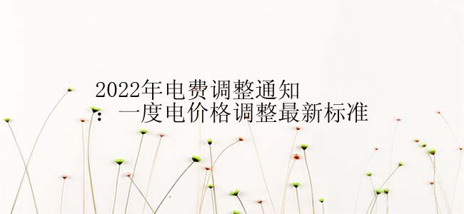 2022年电费调整通知：一度电价格调整最新标准