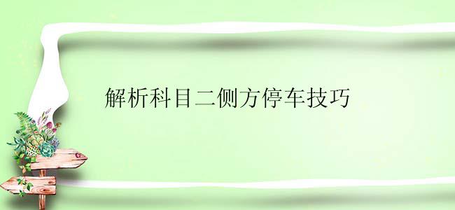 解析科目二侧方停车技巧